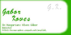 gabor koves business card