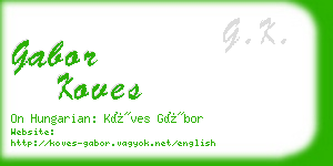 gabor koves business card